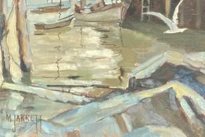 Gulls at the Wharf by Mary Jarrett - 1965 - McNaught Fine Art - Brown