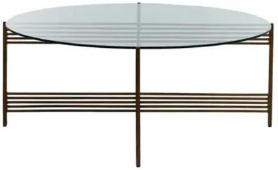 Tanner Coffee Table - Antique Brass - Gabby - Brown