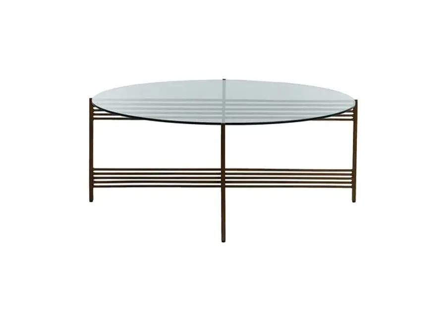 Tanner Coffee Table - Antique Brass - Gabby - Brown