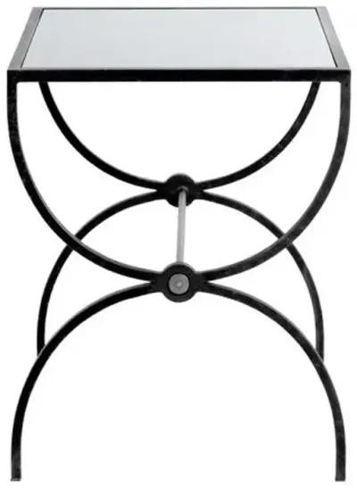 Marion Side Table - Textured Black/Brass - Gabby