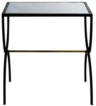 Marion Side Table - Textured Black/Brass - Gabby