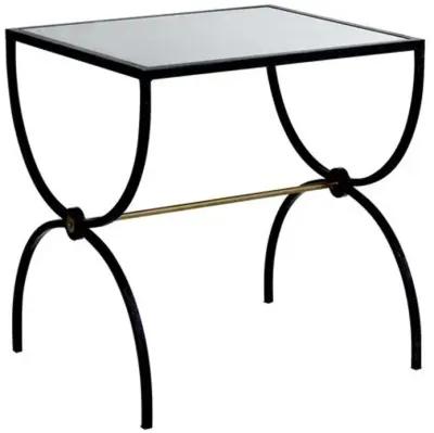 Marion Side Table - Textured Black/Brass - Gabby