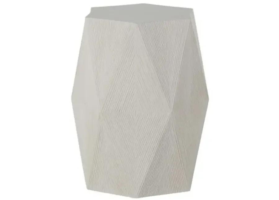 Albany Side Table - White Cast Stone - Gabby