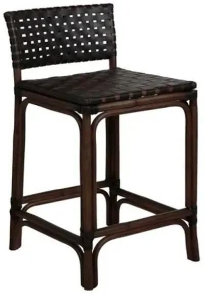 Dylan Counter Stool - Dark Brown Rattan - Gabby