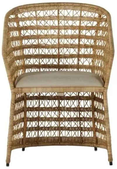 Libby Dining Chair - Natural Rattan - Gabby - Gray