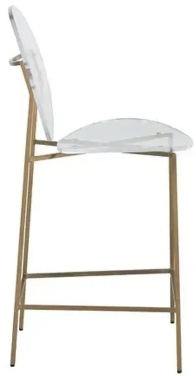 Sandy Acrylic Counter Stool - Gold/Clear - Gabby