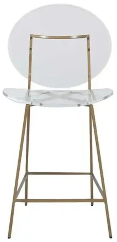 Sandy Acrylic Counter Stool - Gold/Clear - Gabby