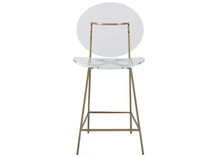 Sandy Acrylic Counter Stool - Gold/Clear - Gabby