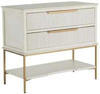 Riggs Nightstand - Sesame White/Satin Gold - Gabby