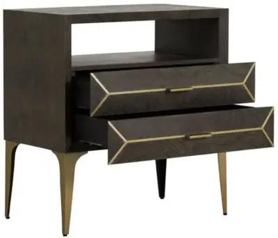 Westville Nightstand - Ash Gray/Satin Brass - Gabby