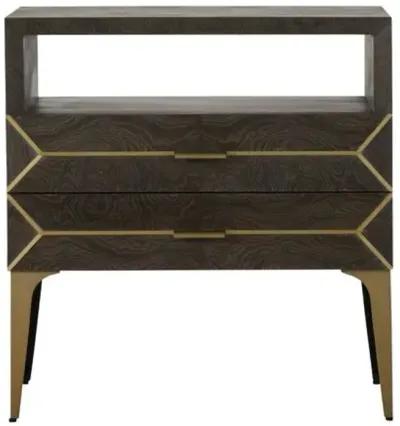 Westville Nightstand - Ash Gray/Satin Brass - Gabby