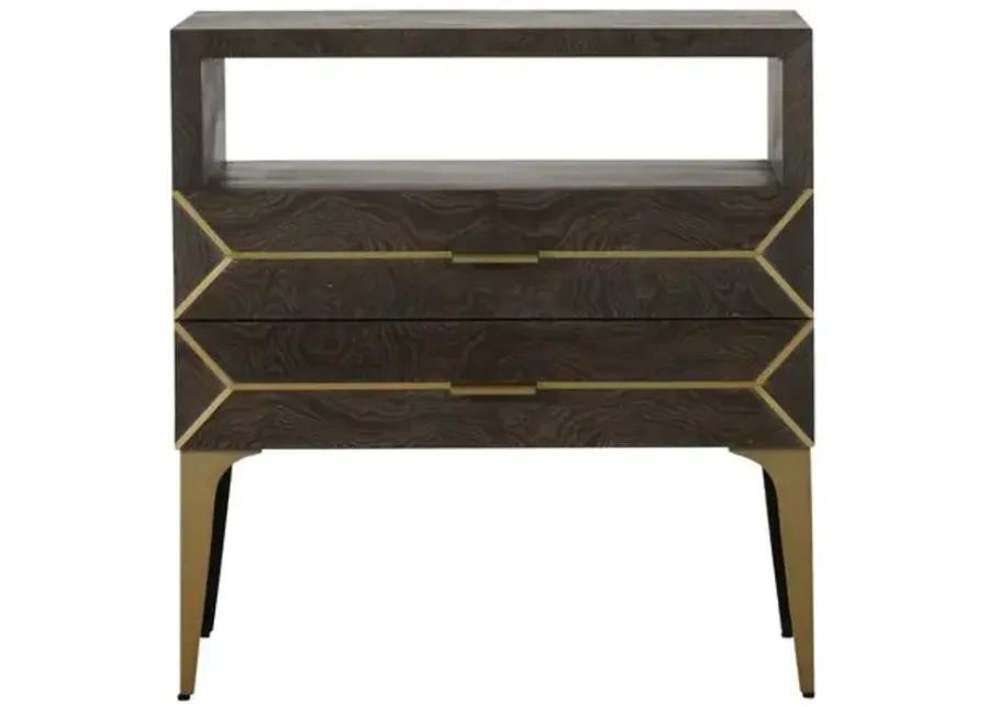 Westville Nightstand - Ash Gray/Satin Brass - Gabby