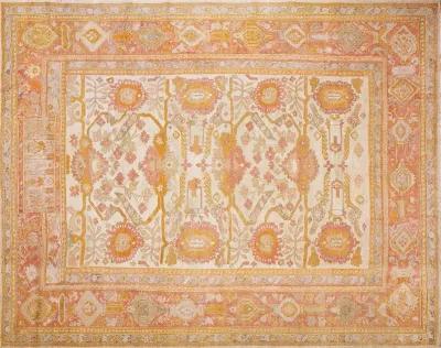 19th Century Turkish Oushak 10'6 x 13'8" - Orange