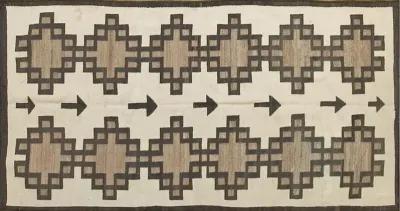 American Navajo Rug 6'2" x 3'2" - Black - Black