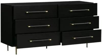 Aria 6-Drawer Dresser - Black/Gold