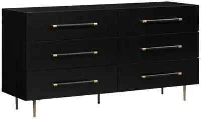 Aria 6-Drawer Dresser - Black/Gold