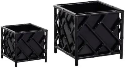 Kit Chippendale Large Outdoor Planter - Black - 21"w x 21"d x 26.5"h