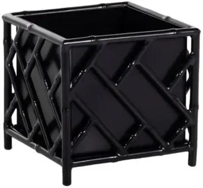 Kit Chippendale Small Outdoor Planter - Black - 16"l x 16"w x 18"h