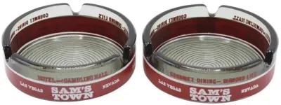 Sam's Town Glass Ashtrays - a Pair - Interesting Things - Red