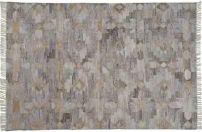 Estie Geometric Handwoven Rug - Gray - Gray