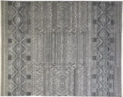 Alice Geometric Hand-Knotted Rug - Blue/Gray - Blue