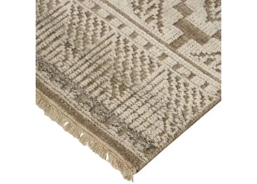 Alice Geometric Hand-Knotted Rug - Beige/Gray - Beige