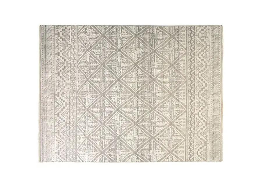 Alice Geometric Hand-Knotted Rug - Beige/Gray - Beige