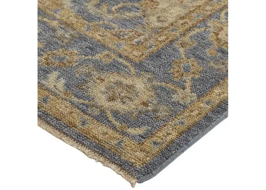 Iris Ornamental Hand-Knotted Rug - Light Blue/Beige - Blue