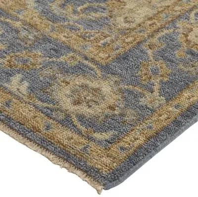 Iris Ornamental Hand-Knotted Rug - Light Blue/Beige - Blue