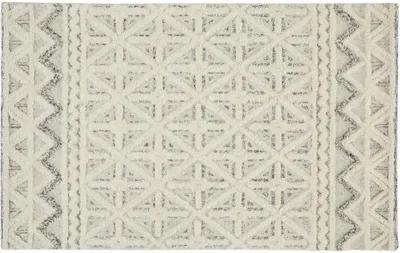 Emmalee Geometric Hand-Tufted Rug - Blue/Ivory - Ivory