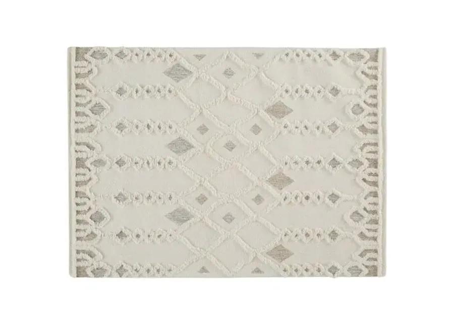 Emmalee Geometric Hand-Tufted Rug - Ivory - Ivory