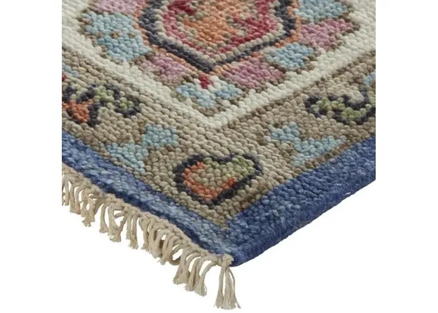 Jean Ornamental Hand-Knotted Rug - Blue - Blue