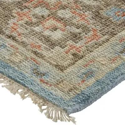 Jean Ornamental Hand-Knotted Rug - Blue/Brown - Blue