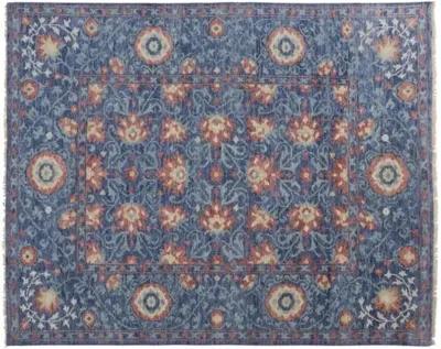 Jean Ornamental Hand-Knotted Rug - Blue - Blue