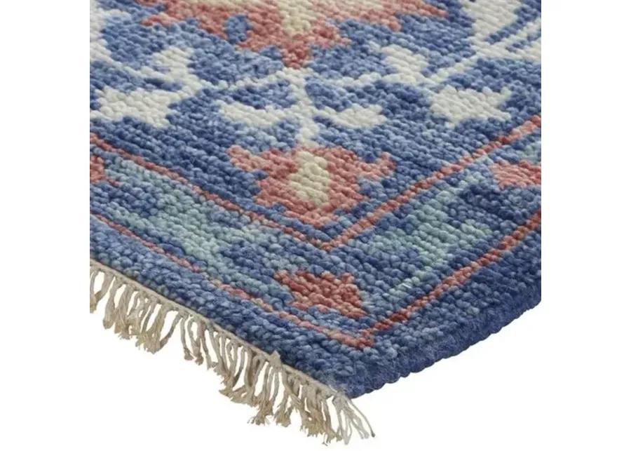 Jean Ornamental Hand-Knotted Rug - Blue - Blue