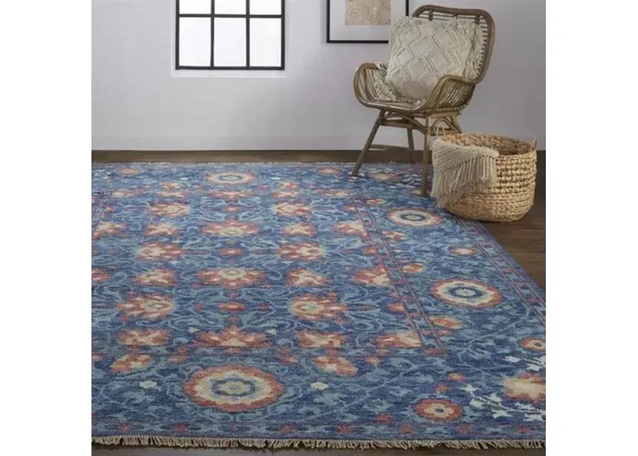 Jean Ornamental Hand-Knotted Rug - Blue - Blue