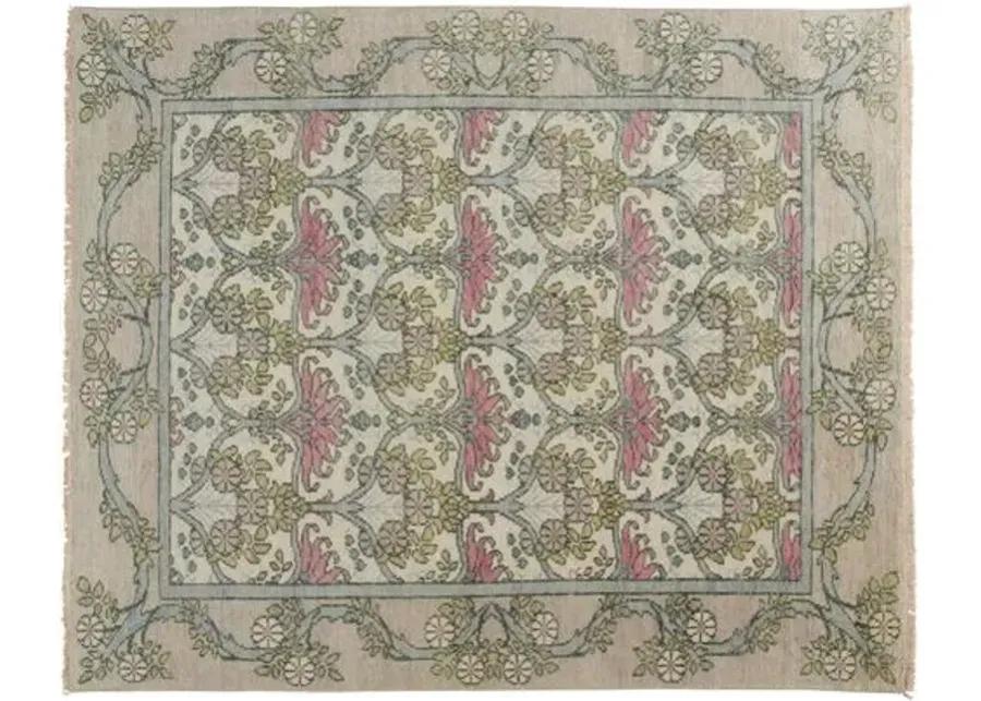 Jean Ornamental Hand-Knotted Rug - Gray - Gray