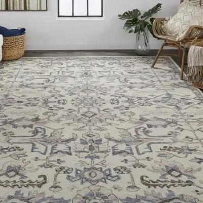 Farrah Ornamental Hand-Tufted Rug - Ivory/Gray - Gray