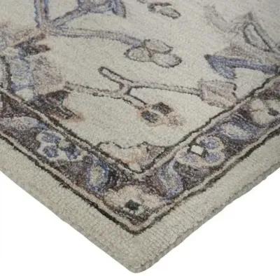 Farrah Ornamental Hand-Tufted Rug - Ivory/Gray - Gray