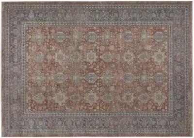 Dorothea Ornamental Rug - Rust/Blue - Red - Red