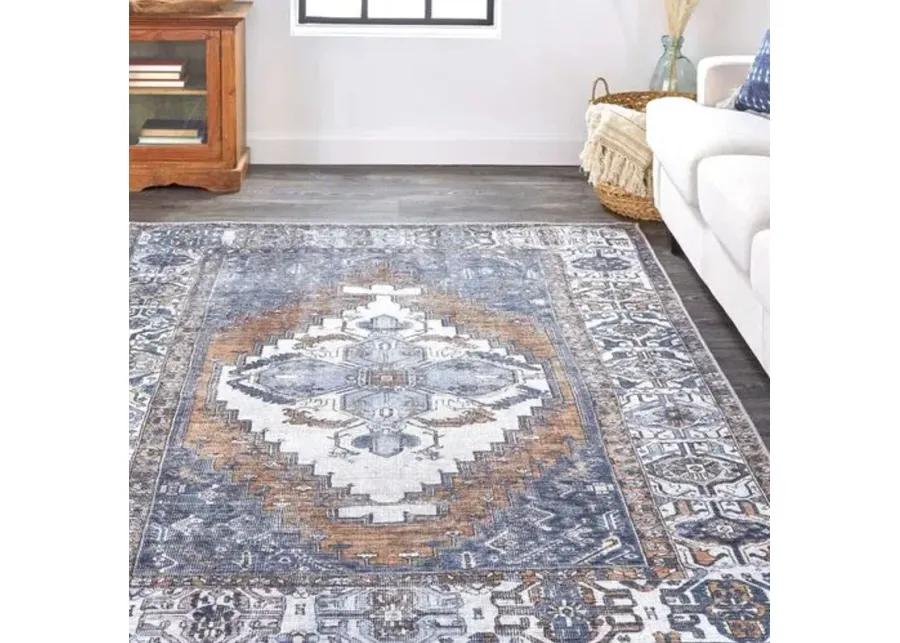 Parker Medallion Rug - Blue - Blue