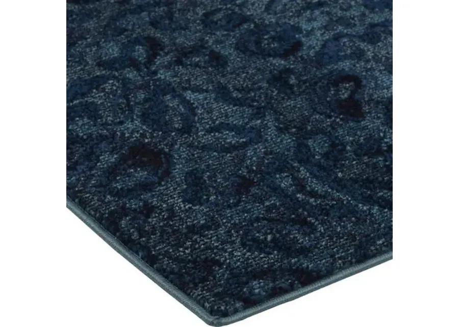 Mara Print Rug - Dark Blue - Blue