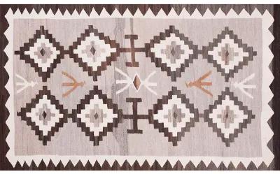 Navajo Rug - 4'2" x 6'9" - Gray - Gray