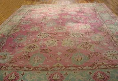 20th Century Turkish Oushak 16'8" x 13'1 - pink