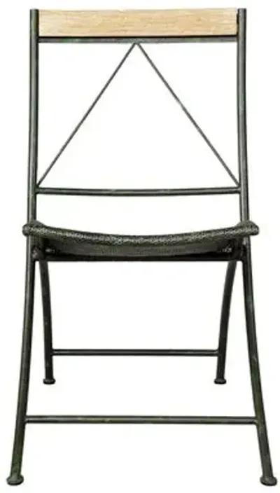 Vista Outdoor Garden Dining Chair - Verdigris/Teak - Lauren Liess - Green