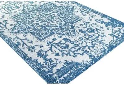 Persephone Diamond Outdoor Rug - Denim - Blue - Blue