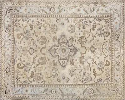 Turkish Oushak Rug 11'10" x 9'3" - White - White