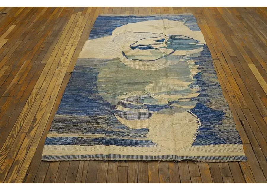 American Art Deco Rug 7'7" x 4'3" - Blue - Blue