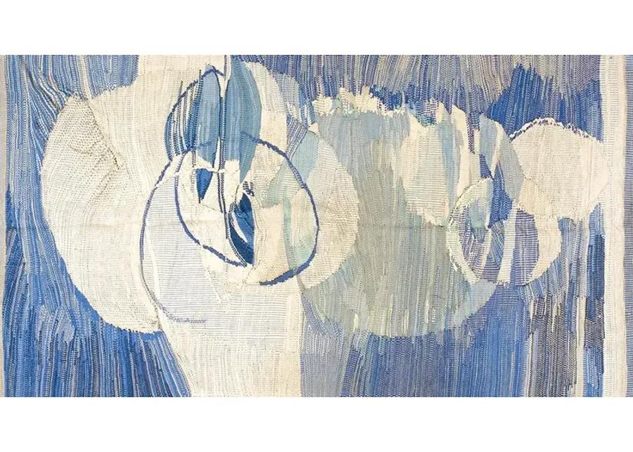 American Art Deco Rug 7'7" x 4'3" - Blue - Blue