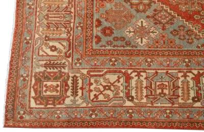 Antique Persian Joshegan Wool Rug - Apadana - Red - Red